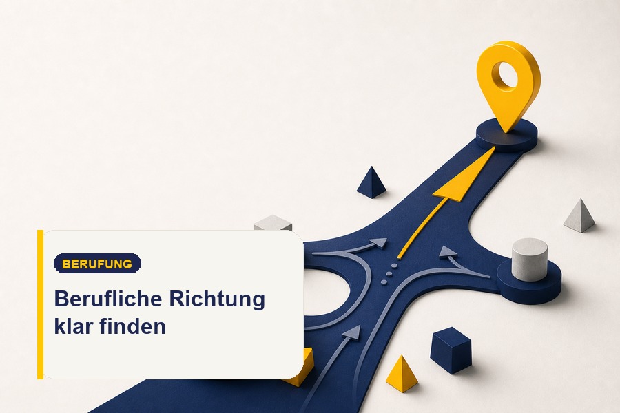 Titelbild zum Ratgeber Berufung finden mit Wegweiser, Zielpunkt und beruflicher Richtung.