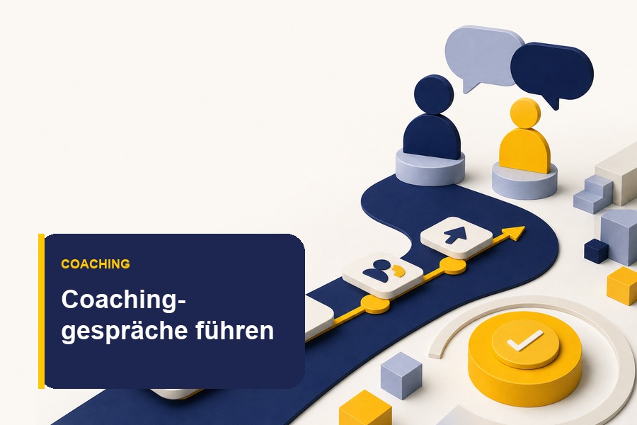 Titelbild zum Ratgeber Coaching Gespräche mit Dialogkarten, Struktur und klarem Gesprächsprozess.