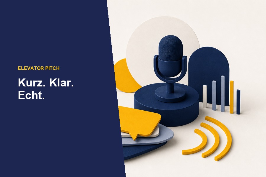 Titelbild mit Gesprächskarten und klarer Kurzvorstellung zum Elevator Pitch für Coaches und Berater.