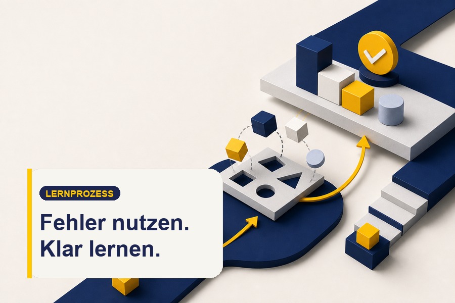 Titelbild zum Ratgeber Mit Fehlern umgehen mit Lernprozess, Markierungen und klarer Korrektur.