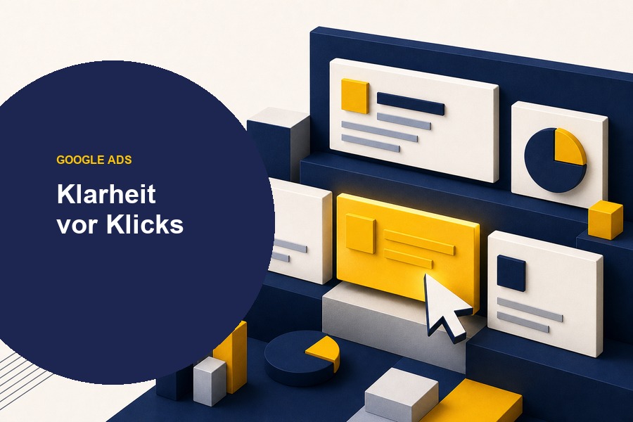 Titelbild zum Ratgeber Google Ads für Coaches mit Anzeigencheckliste und Klarheitsmotiv.