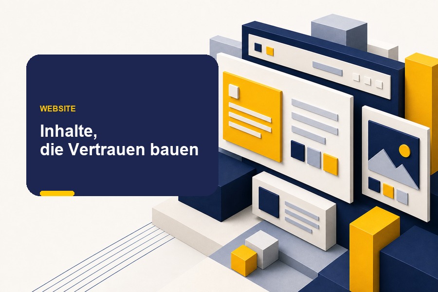 Titelbild einer Personal-Brand-Website mit Website-Modulen, Expertenprofil und Vertrauenselementen.