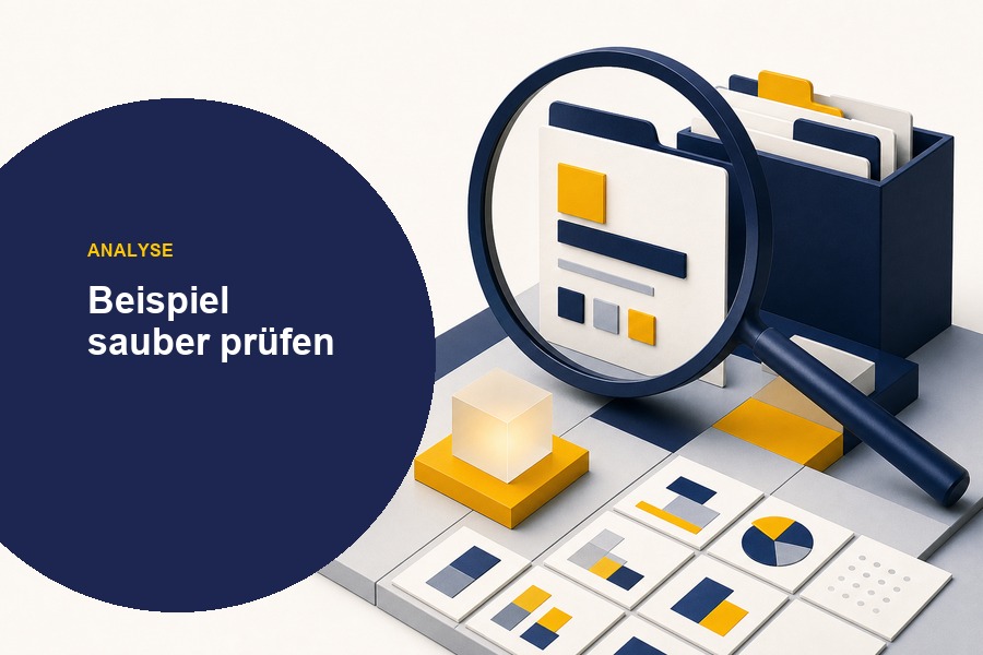 Titelbild mit Analyseboard und Prüfpunkten für eine Positionierungsanalyse.