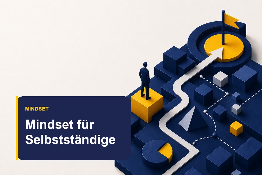 Titelbild zum Ratgeber Positives Mindset aufbauen mit Fokus auf Business, Routinen und Umsetzung.