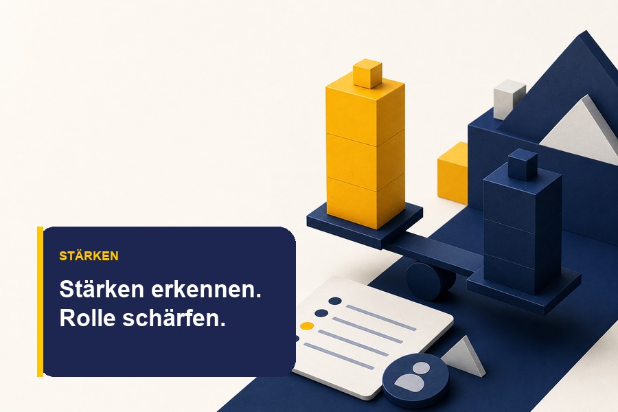 Titelbild zum Stärken-Schwächen-Test und zur eigenen beruflichen Rolle.